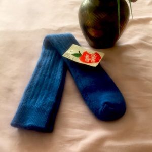 Apple Annie Knee high Navy Blue Socks NWT